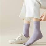 Chaussettes Tabi japonaises en coton mi-mollet