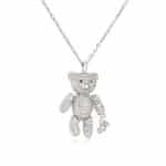 Collier d’ourson pavé de zircones cubiques scintillantes - Argent