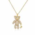 Collier d’ourson pavé de zircones cubiques scintillantes