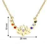 Collier pierre de chakra avec pendentif en fleur de lotus - Doré