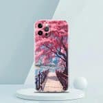 Coque-de-Protection-pour-Iphone-avec-Motif-Romantique-de-Cerisiers-et-lac-Paisible-galerie-5520