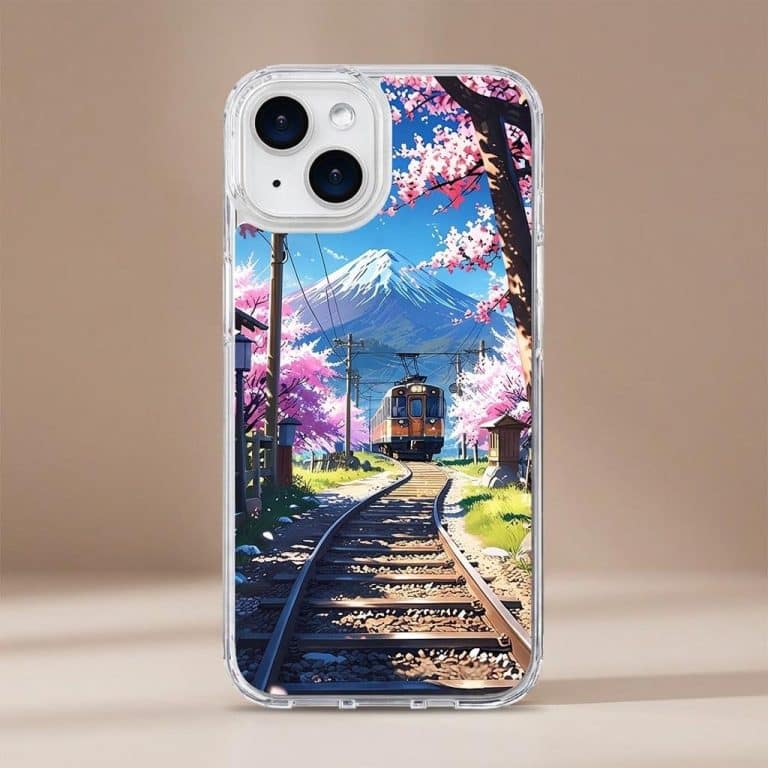 Coque de Protection pour Iphone avec Motifs de Paysages Japonais du Mont Fuji - 1 - picture 8352