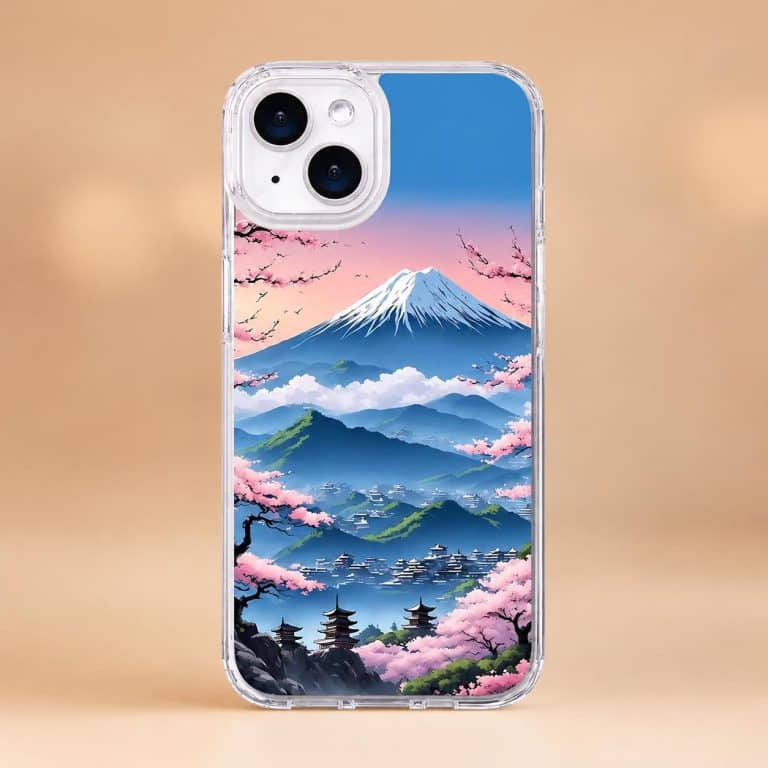 Coque de Protection pour Iphone avec Motifs de Paysages Japonais du Mont Fuji - 2 - picture 5102