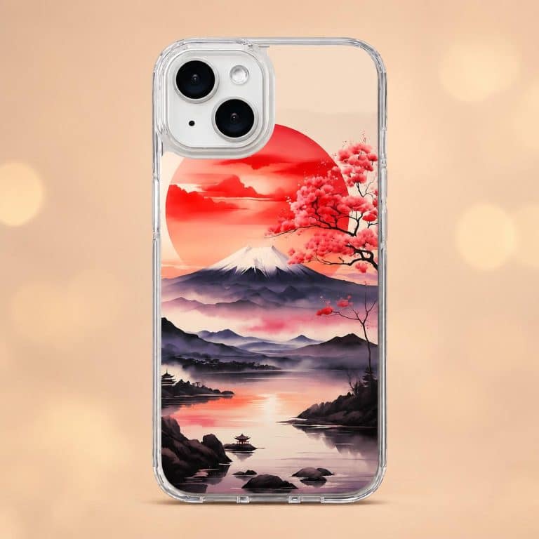 Coque de Protection pour Iphone avec Motifs de Paysages Japonais du Mont Fuji - 7 - picture 4202