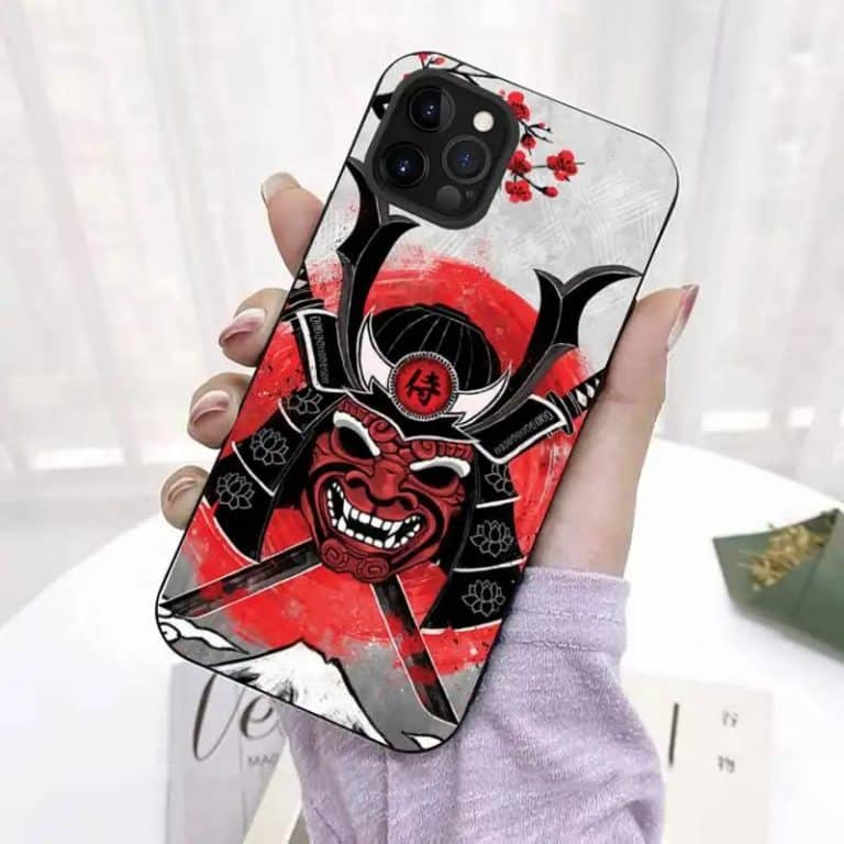 Coque-de-Telephone-avec-Motif-de-Masque-de-Samourai-et-Sabres-Croises-galerie-3268