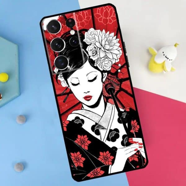 Coque de téléphone avec illustration de geisha japonaise
