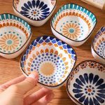 Coupelle-a-Sauce-Soja-en-Ceramique-Carree-avec-Motifs-Geometriques-galerie-7725