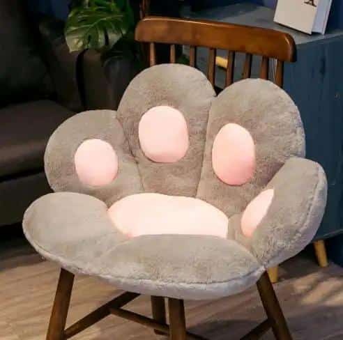 Coussin de chaise en forme de patte de chat dans L’esprit Kawaii - Gris