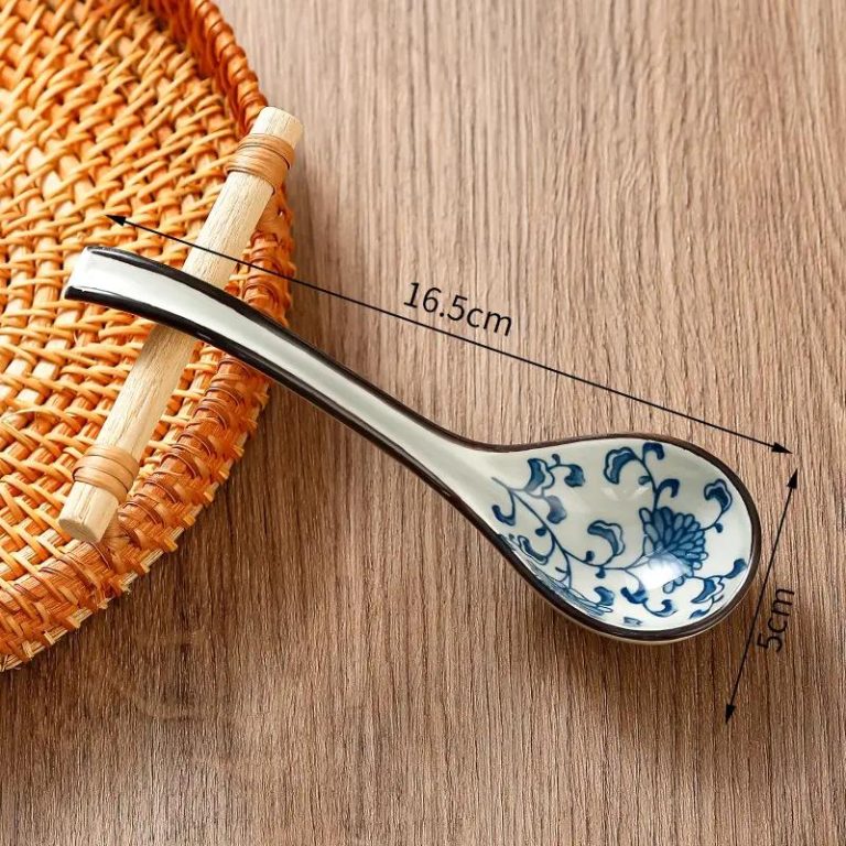 Cuillere-a-Soupe-Japonaise-en-Ceramique-Ornee-de-Decors-Floraux-et-Naturels-galerie-7310