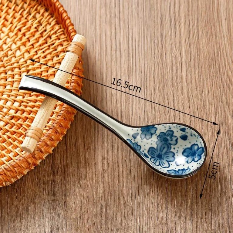 Cuillere-a-Soupe-Japonaise-en-Ceramique-Ornee-de-Decors-Floraux-et-Naturels-galerie-7463