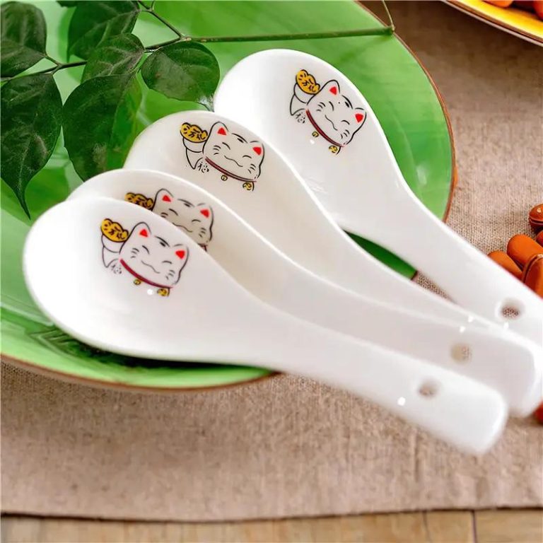 Cuillere-a-Soupe-en-Ceramique-avec-Motif-Maneki-neko-galerie-7866