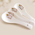 Cuillere-a-Soupe-en-Ceramique-avec-Motif-Maneki-neko-picture-7863