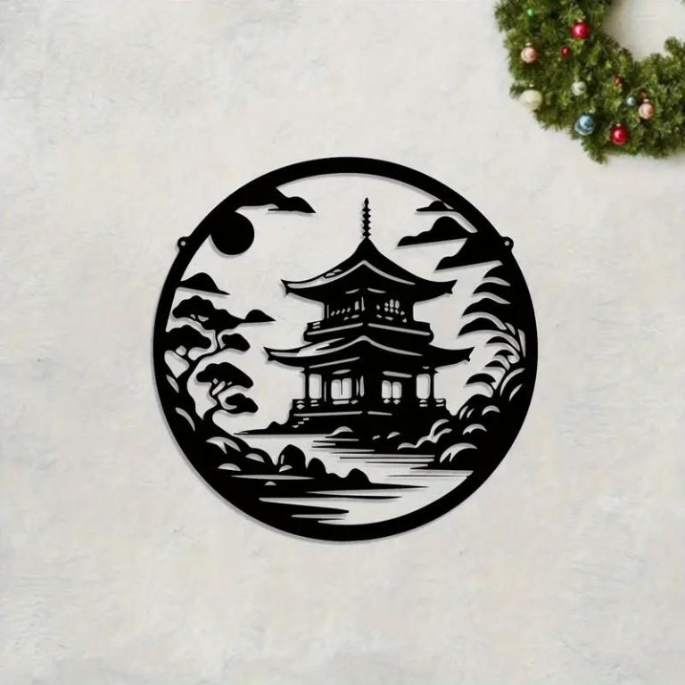 Decoration-Murale-Japonaise-en-Metal-Ajoure-de-Pagode-galerie-9605