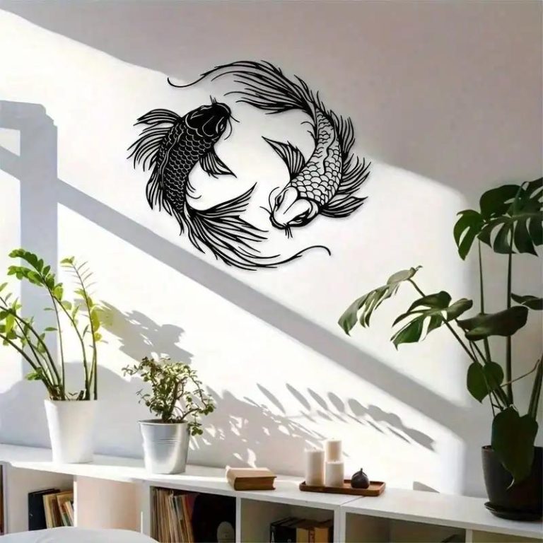 Decoration-Murale-Japonaise-en-Metal-a-Motifs-de-Poissons-Koi-galerie-3736