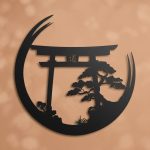 Decoration-Murale-Japonaise-en-Metal-avec-Torii-et-Bonsai-Ajoures-picture-1520-1