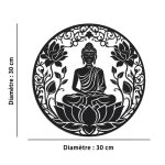 Decoration-Murale-de-Bouddha-en-Metal-Noir-mat-avec-Motifs-de-Lotus-technique-6747
