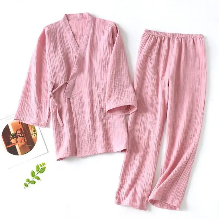 Ensemble-Pyjama-Kimono-en-Coton-Leger-et-Respirant-avec-Veste-Croisee-et-Ceinture-galerie-2838