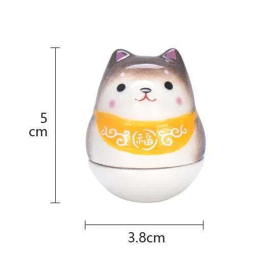 Figurine shiba inu en céramique émaillée