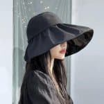 Grand chapeau de soleil femme à ouverture pour les cheveux
