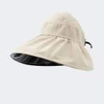 Grand chapeau de soleil femme à ouverture pour les cheveux - Beige