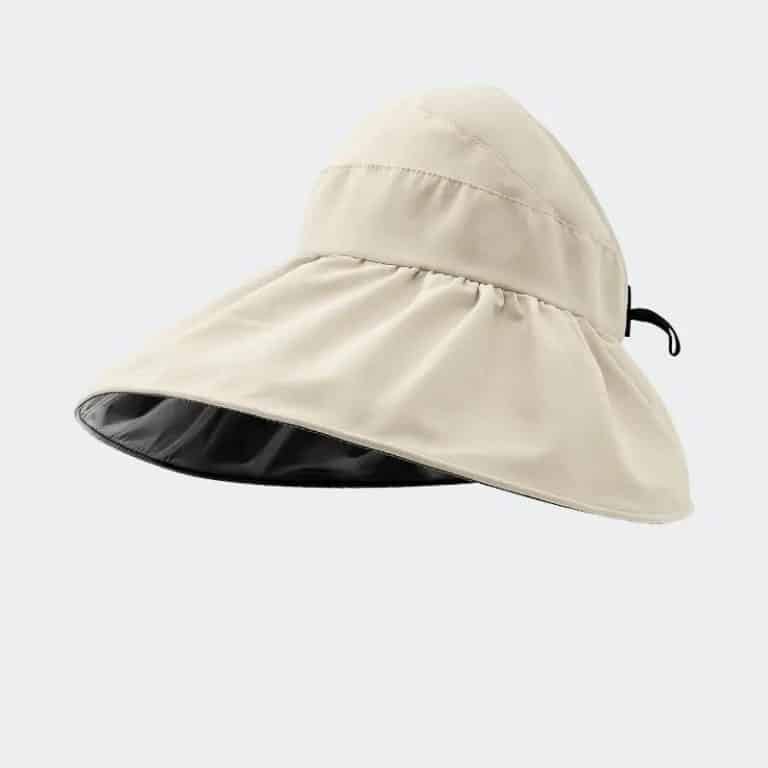 Grand chapeau de soleil femme à ouverture pour les cheveux - Beige