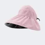 Grand chapeau de soleil femme à ouverture pour les cheveux - Rose