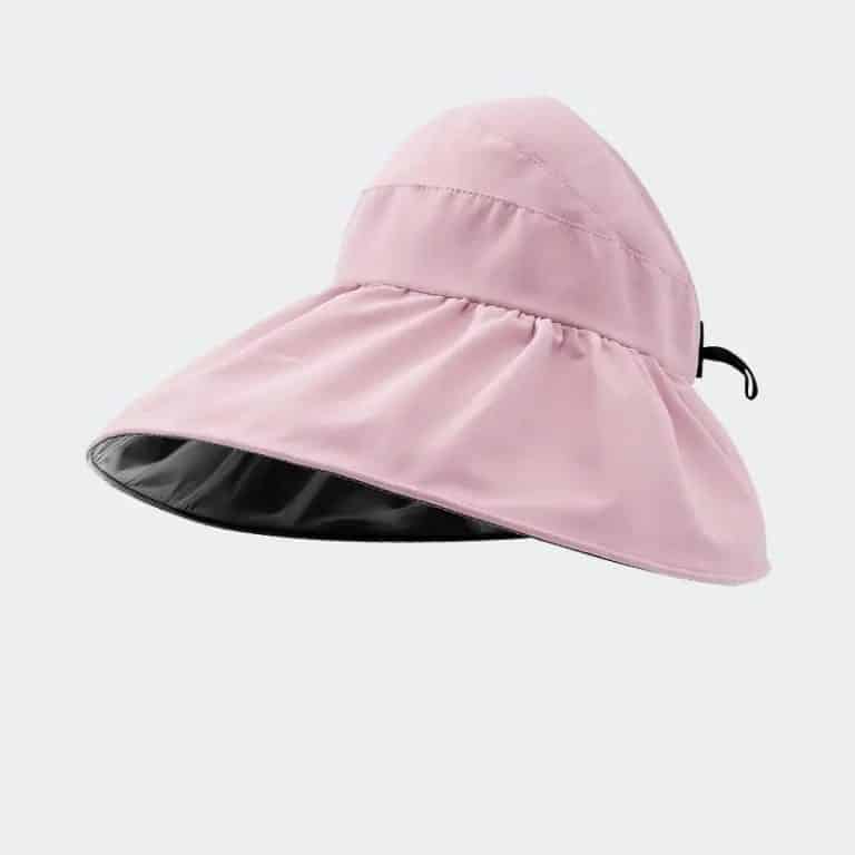 Grand chapeau de soleil femme à ouverture pour les cheveux - Rose