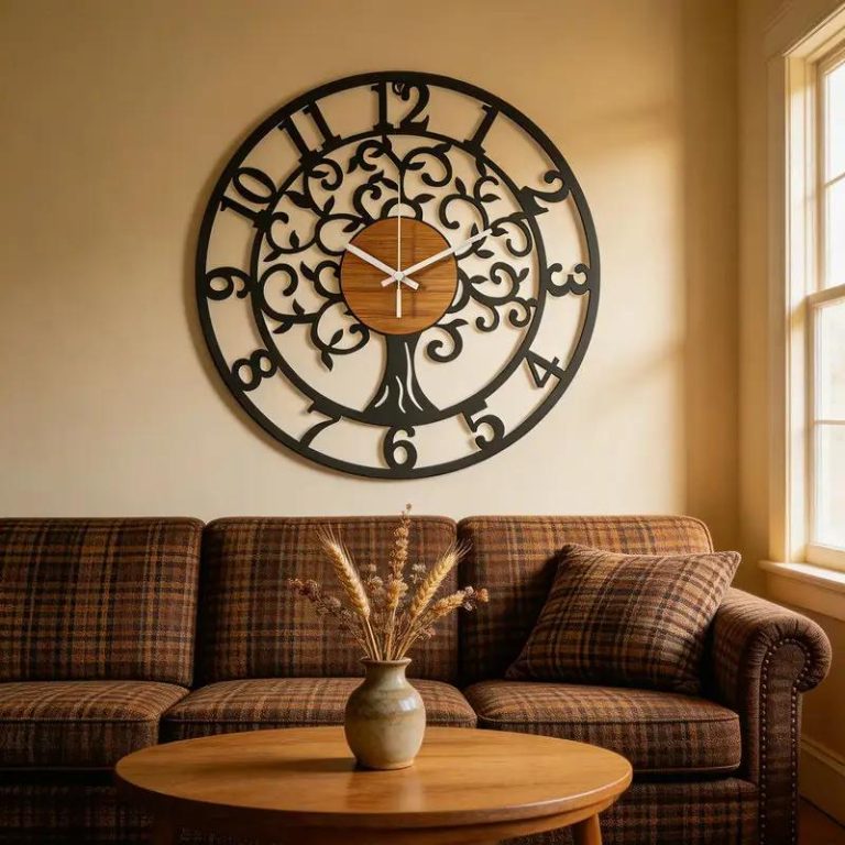 Grande-Horloge-Murale-Darbre-de-vie-en-fer-avec-Mecanisme-Silencieux-a-Quartz-galerie-8547