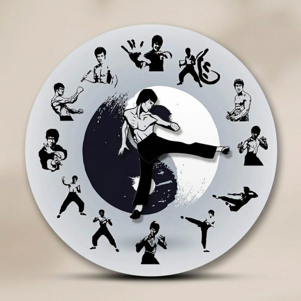 Horloge karaté yin yang décorative