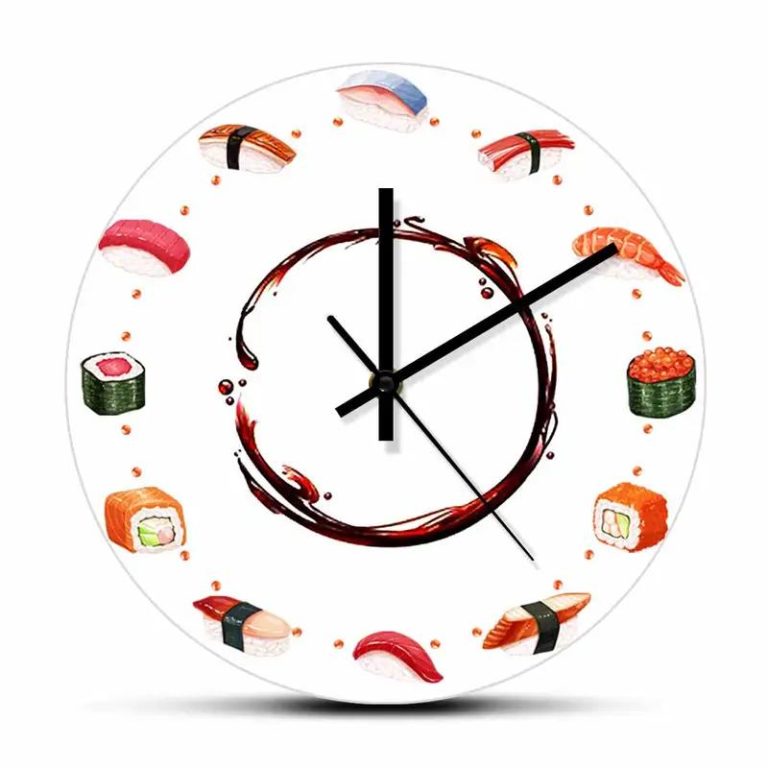 Horloge-Murale-Sushi-avec-Illustrations-de-Makis-et-Nigiris-galerie-1281