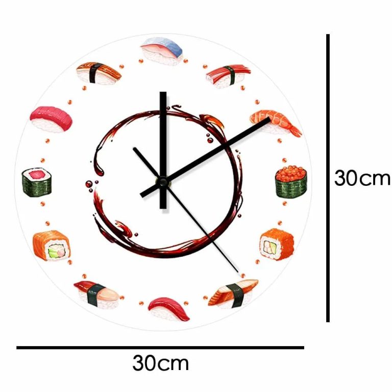 Horloge-Murale-Sushi-avec-Illustrations-de-Makis-et-Nigiris-galerie-4062