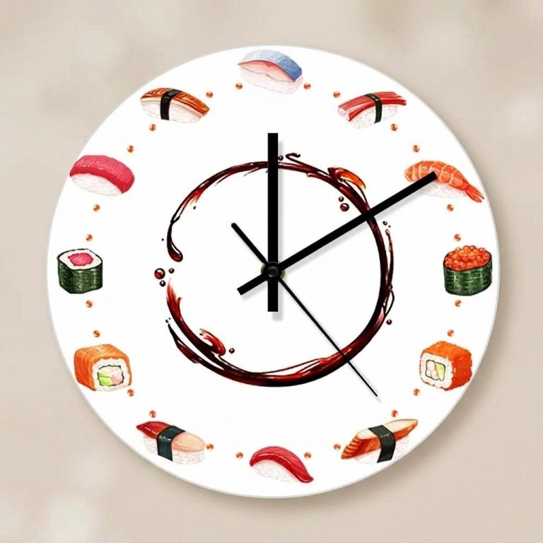 Horloge-Murale-Sushi-avec-Illustrations-de-Makis-et-Nigiris-picture-5001