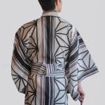 Kimono Japonais Homme en Coton a Motifs Geometriques