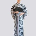 Kimono Japonais Homme en Coton a Motifs Geometriques