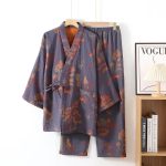 Kimono-Pyjama-Japonais-en-Coton-a-Motifs-de-Paysages-et-Pavillons-Traditionnels-galerie-2103