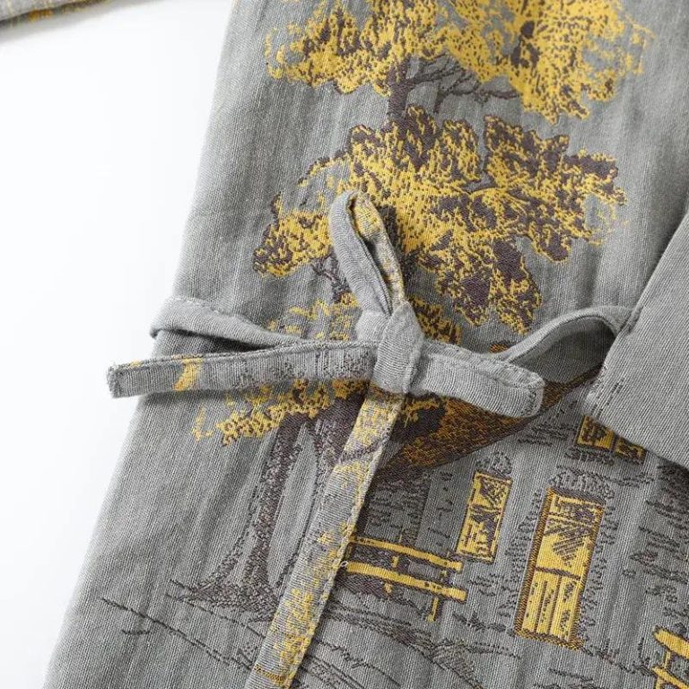 Kimono-Pyjama-Japonais-en-Coton-a-Motifs-de-Paysages-et-Pavillons-Traditionnels-galerie-9245