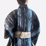 Kimono Traditionnel Japonais pour Homme a Motifs de Rayures Bleues
