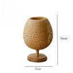 Lampe rotin bambou à abat-jour ajouré tressé à la main - Forme Sphérique