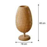 Lampe rotin bambou à abat-jour ajouré tressé à la main
