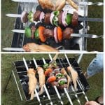 Lot de 6 brochettes pour yakitori en inox torsadé avec manche en bois