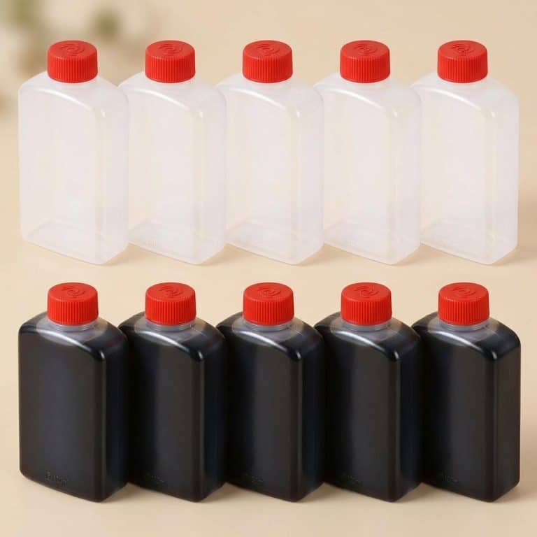Mini-bouteilles à sauce soja translucides en lot de 10