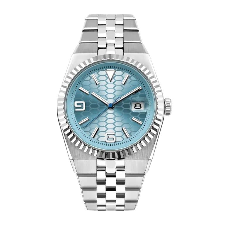 Montre automatique en acier inoxydable avec mouvement japonais - Bleu Glacier