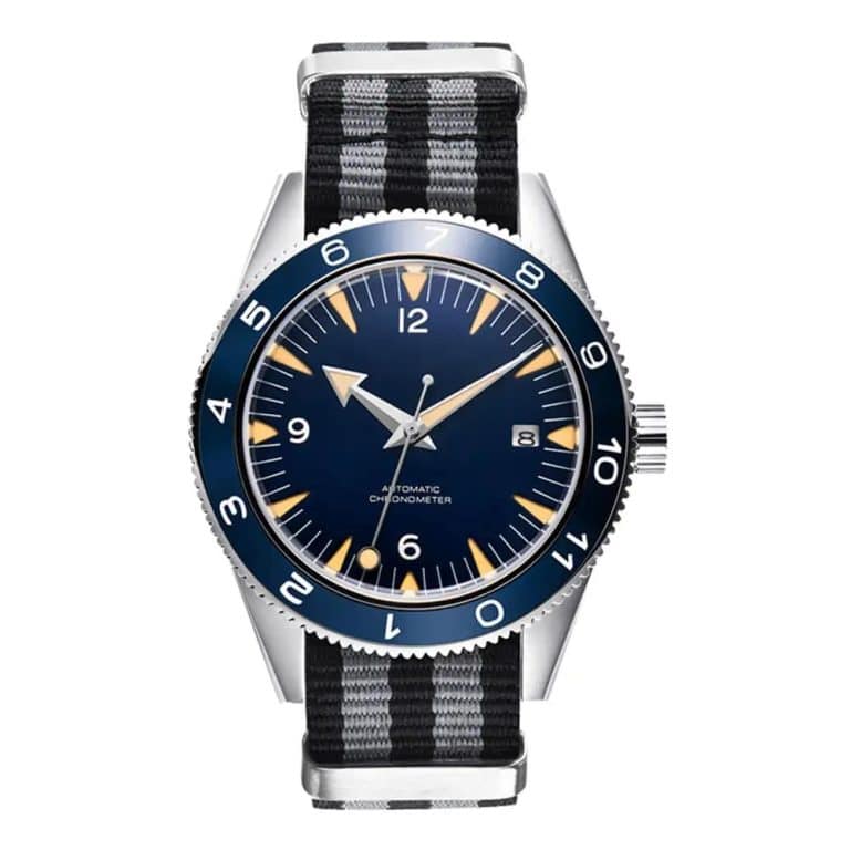 Montre de plongée automatique homme avec mouvement japonais - Bleu Lunette Bleue