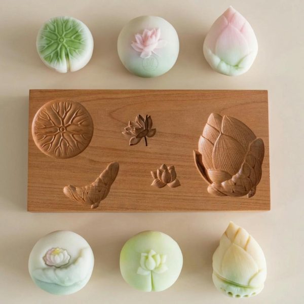Moule à gâteau japonais wagashi avec motifs floraux