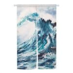 Noren japonais en lin à motifs de la Grande Vague - 90x180 cm, Grande Vague