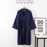 Peignoir de Bain pour Femme en Coton Style Kimono a col Chale Croise