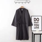 Peignoir de Bain pour Femme en Coton Style Kimono a col Chale Croise