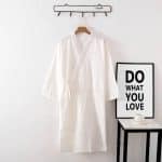 Peignoir de Bain pour Femme en Coton Style Kimono a col Chale Croise