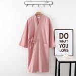 Peignoir de Bain pour Femme en Coton Style Kimono a col Chale Croise