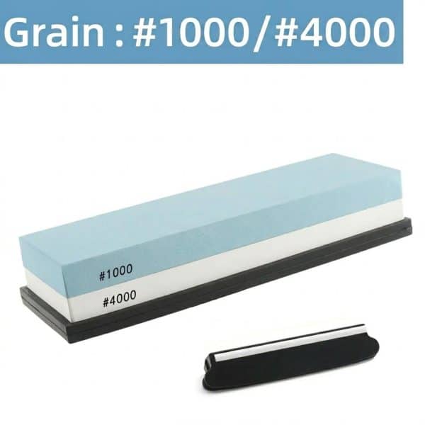 Pierre à affûter double face pour couteaux et outils en grains 1000 et 4000